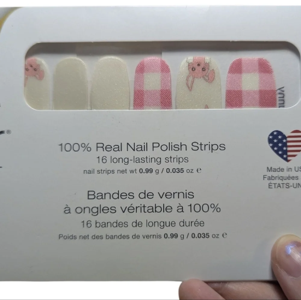 Color Street Funny Bunny Pink Plaid Nail Strips 16 Various Sizes